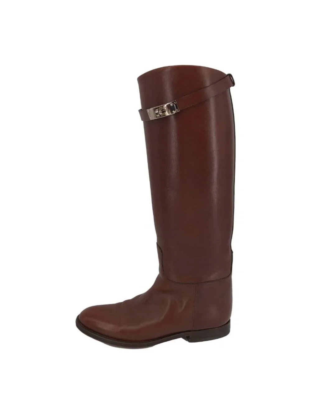 Hermes Kelly Leather Jumping Long Boots Brown